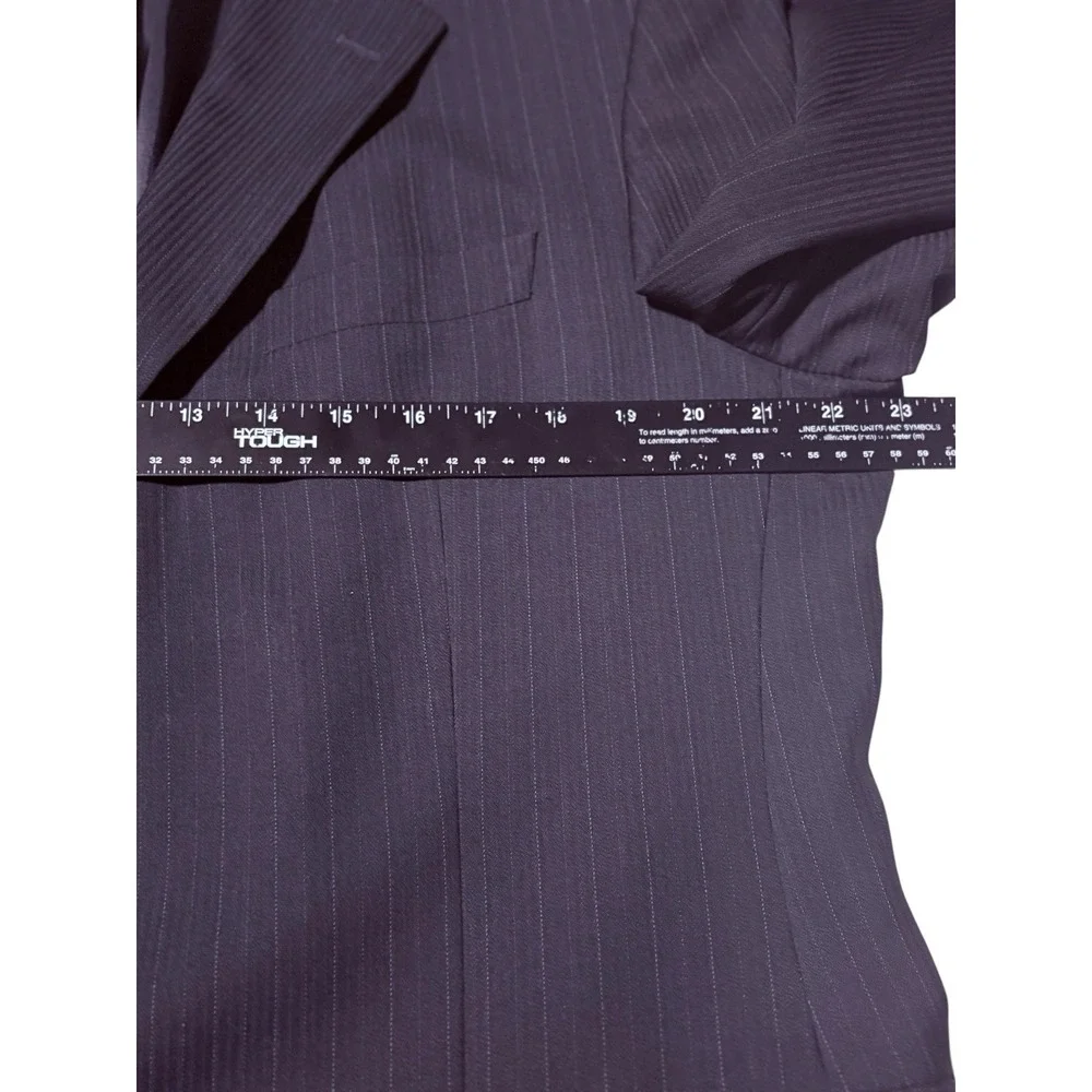 Hugo Boss Men Colombo Italy 42R Blazer Navy Pinstripe 3 Button 100% Virgin Wool